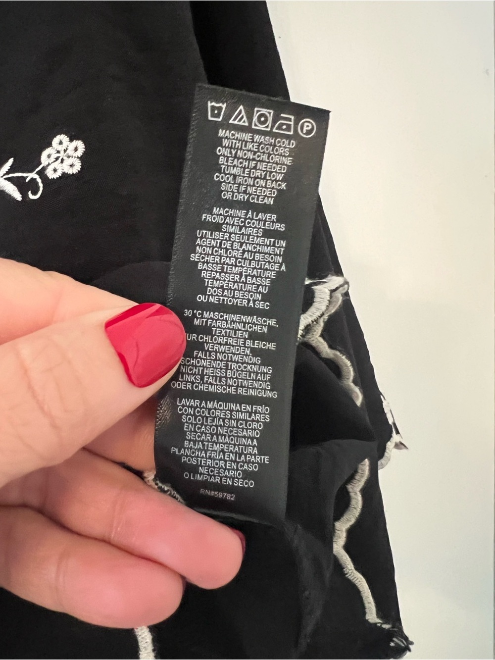 Adrianna Papell Black Embroidered Tie-Front Top size XL (Z139) - Picture 5 of 8